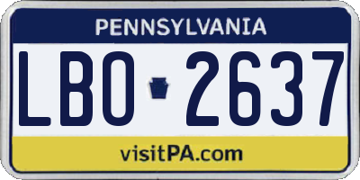 PA license plate LBO2637