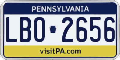 PA license plate LBO2656