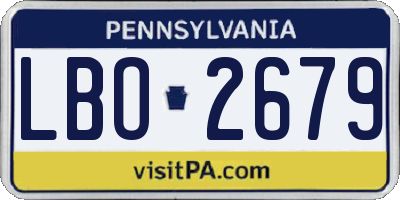 PA license plate LBO2679