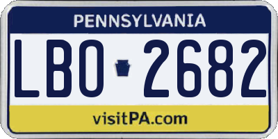 PA license plate LBO2682