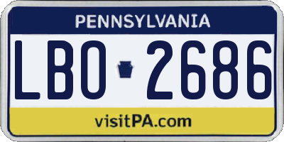 PA license plate LBO2686