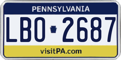 PA license plate LBO2687