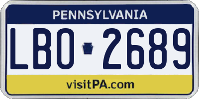 PA license plate LBO2689