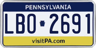 PA license plate LBO2691