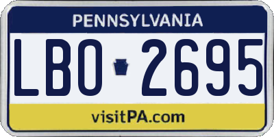 PA license plate LBO2695
