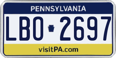 PA license plate LBO2697