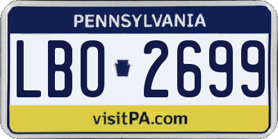 PA license plate LBO2699