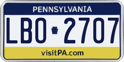 PA license plate LBO2707
