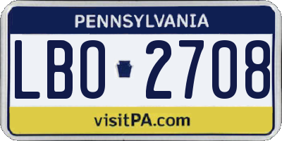 PA license plate LBO2708