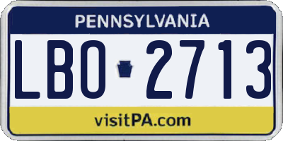 PA license plate LBO2713