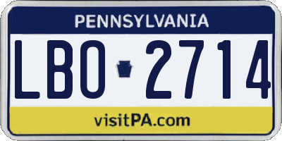 PA license plate LBO2714
