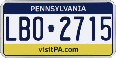 PA license plate LBO2715