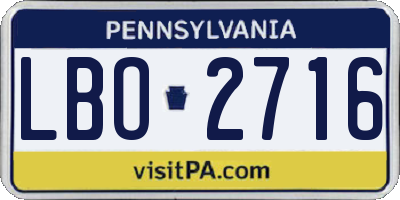 PA license plate LBO2716