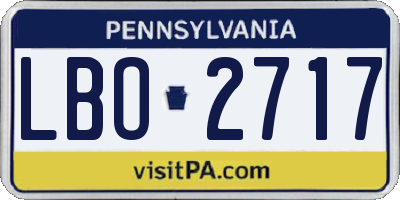 PA license plate LBO2717