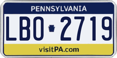 PA license plate LBO2719
