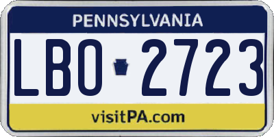 PA license plate LBO2723