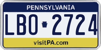 PA license plate LBO2724