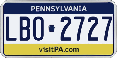 PA license plate LBO2727