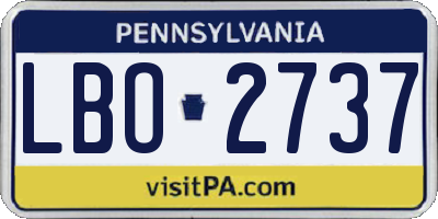 PA license plate LBO2737