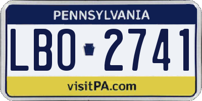 PA license plate LBO2741