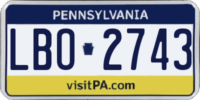 PA license plate LBO2743