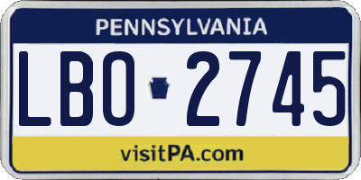 PA license plate LBO2745
