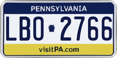 PA license plate LBO2766
