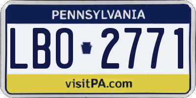 PA license plate LBO2771