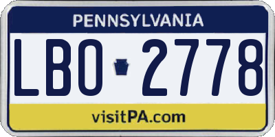 PA license plate LBO2778
