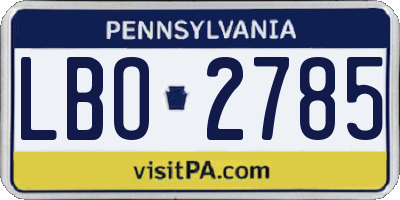 PA license plate LBO2785
