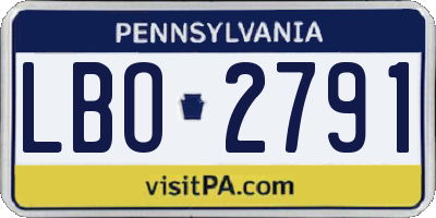 PA license plate LBO2791
