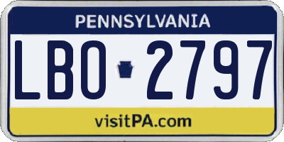 PA license plate LBO2797