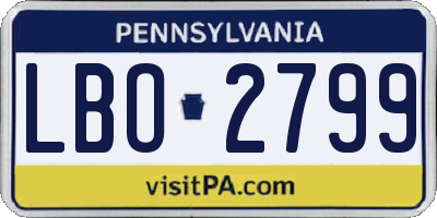 PA license plate LBO2799