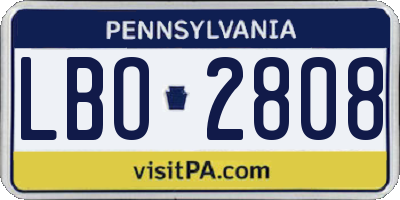 PA license plate LBO2808