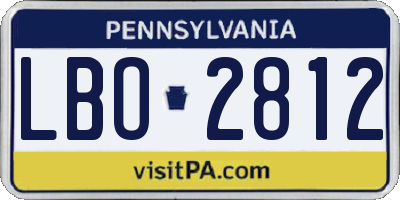 PA license plate LBO2812