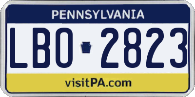 PA license plate LBO2823
