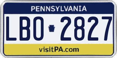 PA license plate LBO2827