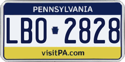 PA license plate LBO2828