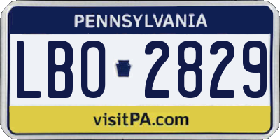PA license plate LBO2829