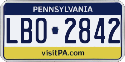 PA license plate LBO2842