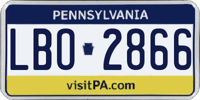 PA license plate LBO2866