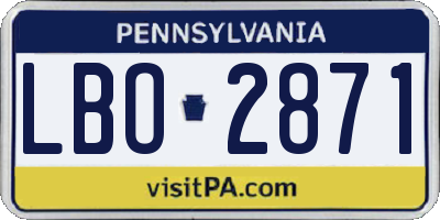 PA license plate LBO2871