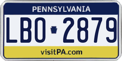 PA license plate LBO2879