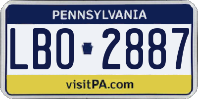 PA license plate LBO2887