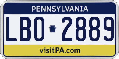 PA license plate LBO2889
