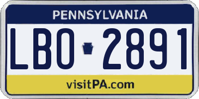 PA license plate LBO2891