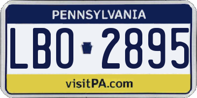 PA license plate LBO2895