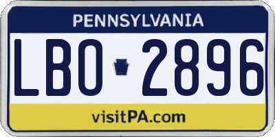 PA license plate LBO2896
