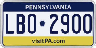 PA license plate LBO2900