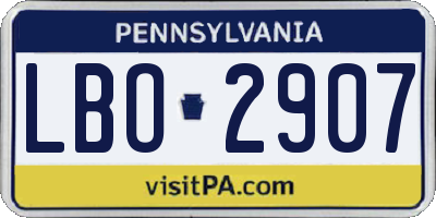PA license plate LBO2907